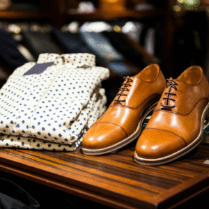 Men's brown leather dress shoes